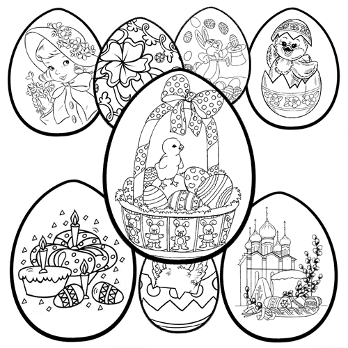 Шаблоны для росписи яиц (раскраски)
