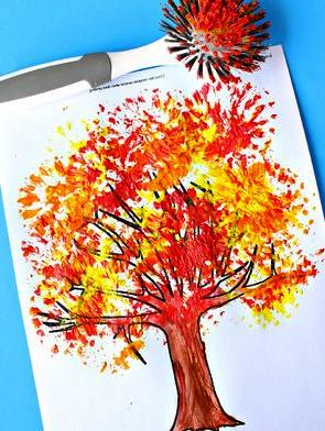 Осеннее дерево. Рисунок.